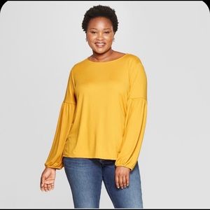 Yellow Ballon Sleeve Shirt
